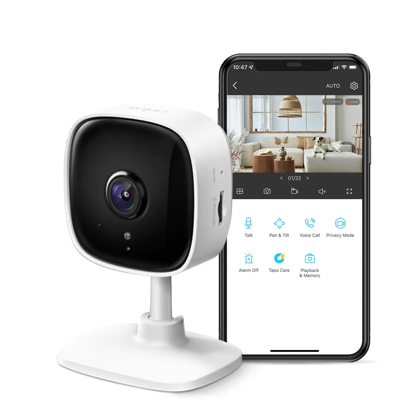 SmartHome Vision 2K Indoor Cam | Alexa/Google Compatible